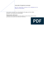 La Aplicación Ha Retornado El Siguiente Mensaje