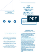 Fisa de Instruire Individuala Privind Securitatea Si Sanatatea in Munca PDF