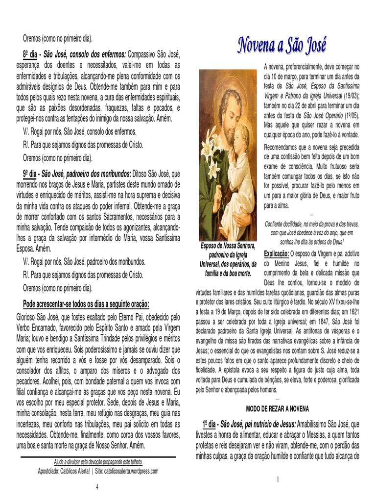 Novena SJose | PDF | São José | Maria, mãe de Jesus