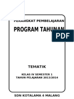 Prota Tematik Kelas 4