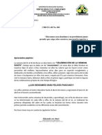 Circular para Padres Semana Santa