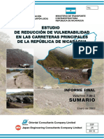 Estudio de La Reducciòn de La Vulnerabilidad en Las Carreteras Principales de La Republica de Nicaragua (Vol. 1-5) Sumario