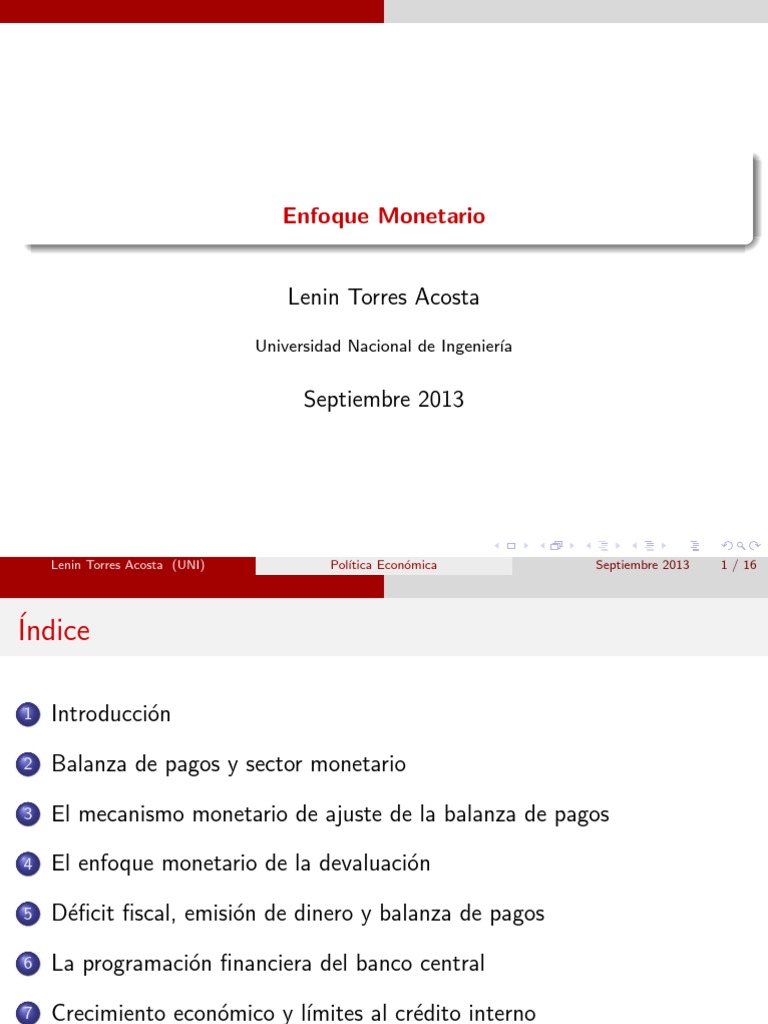 Ajuste Monetario en la Balanza de Pagos | PDF | Balance de pagos | Las ...