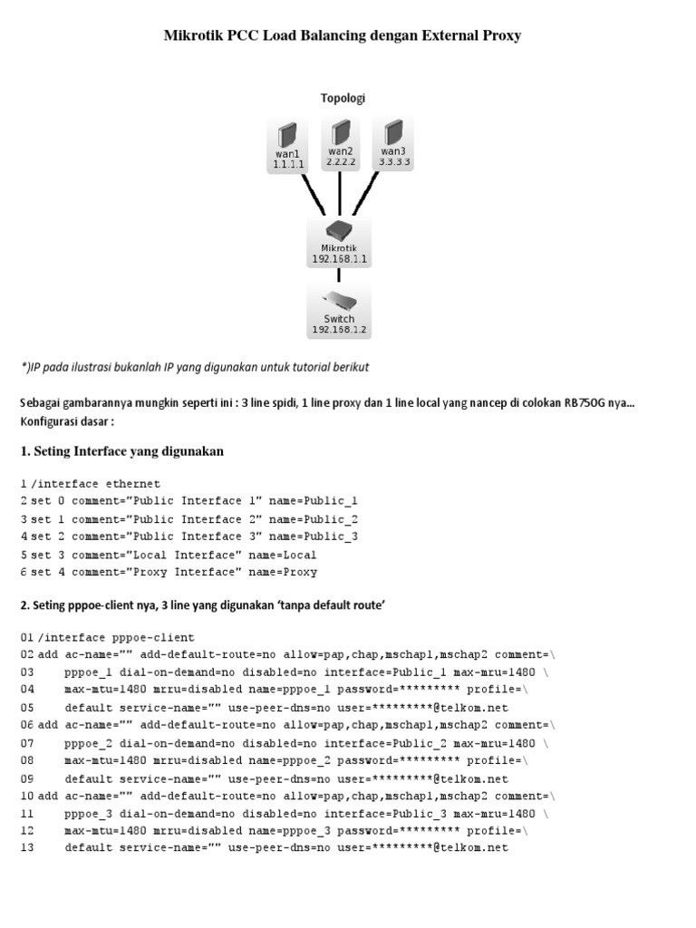 Mikrotik PCC Load Balancing Proxy Setup | PDF | Firewall (Komputasi ...