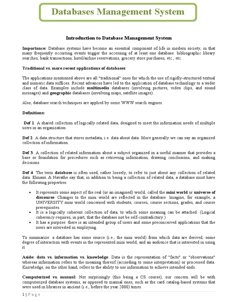 Fundamentals of Database Management | PDF | Conceptual Model | Data Model