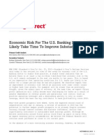 Economic Risk For The U.S. Banking Sector Will Likely Take Time To Improve Substantially