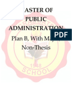 Master of Public Administration Mpa Non Thesis PDF