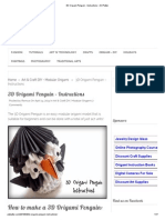 3D Origami Penguin - Instructions - Art Platter PDF