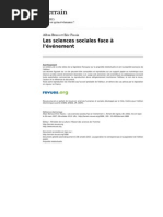 Terrain 1888 38 Les Sciences Sociales Face A L Evenement PDF