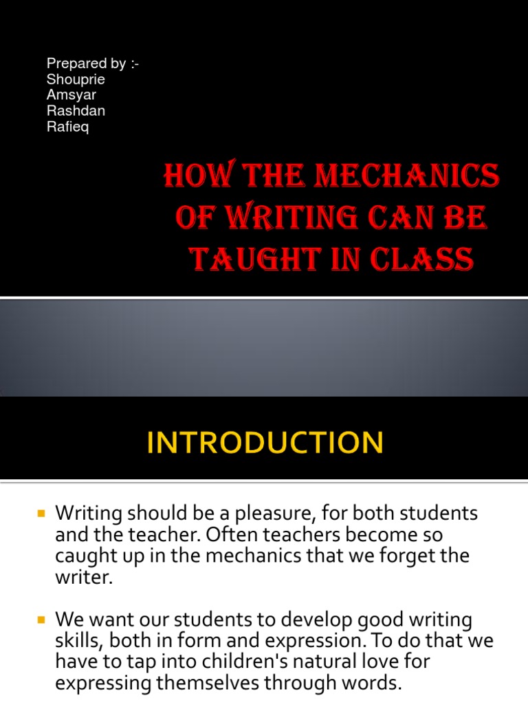 How The Mechanics of Writing Can Be Taught | PDF | Creativity | Teachers