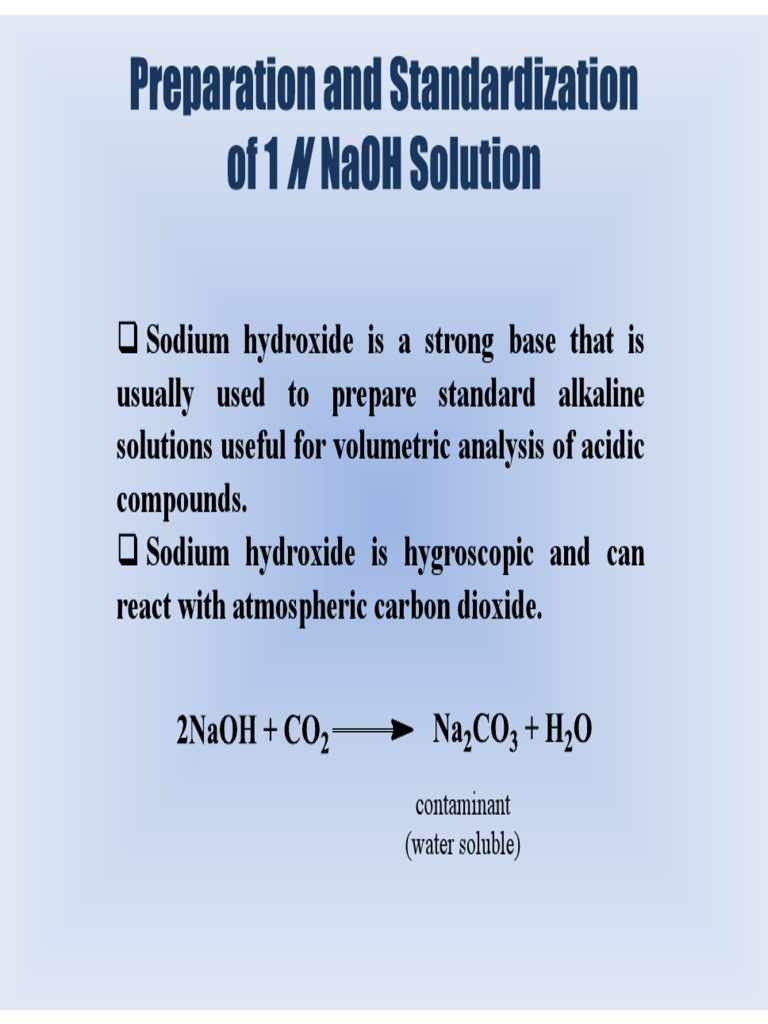 Standardization of NaOH Solution | PDF | Hydroxide | Sodium Hydroxide