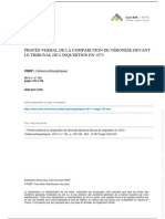 « Procès-verbal de la comparution de Véronèse devant le tribunal de l'Inquisition en 1573 »