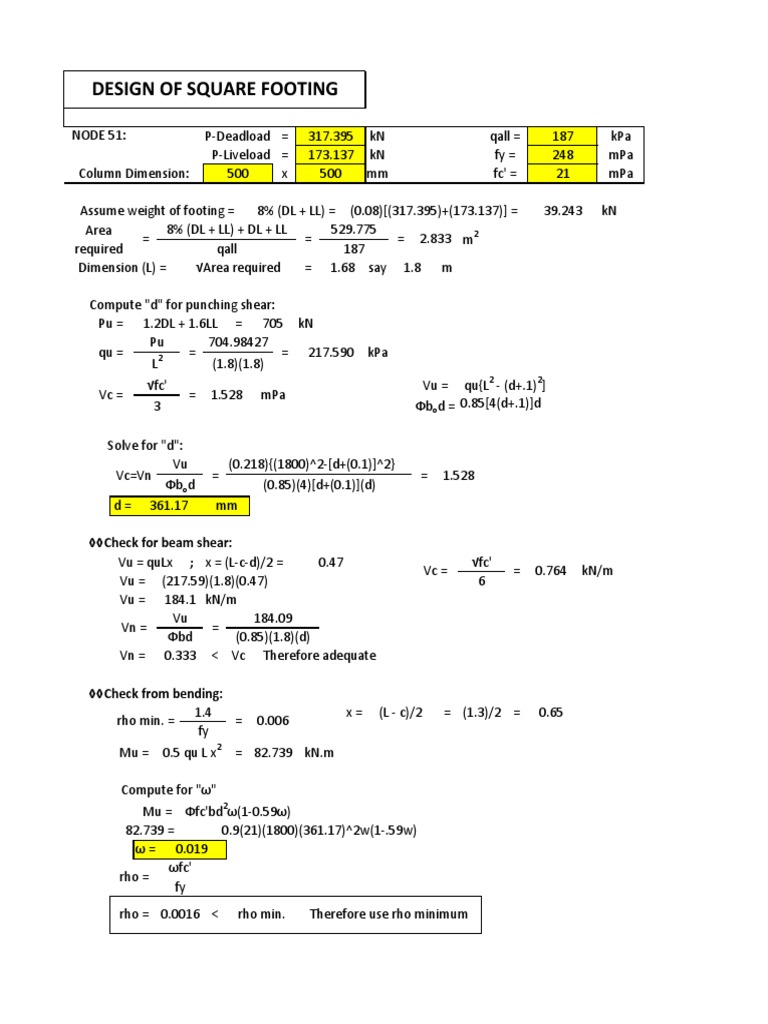 Square Footing Design Part 2 | PDF | Science & Mathematics