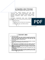 Rekayasa Lalu Lintas. Kapasitas Jalan PDF