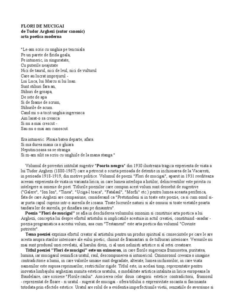 Flori de mucigai eseu