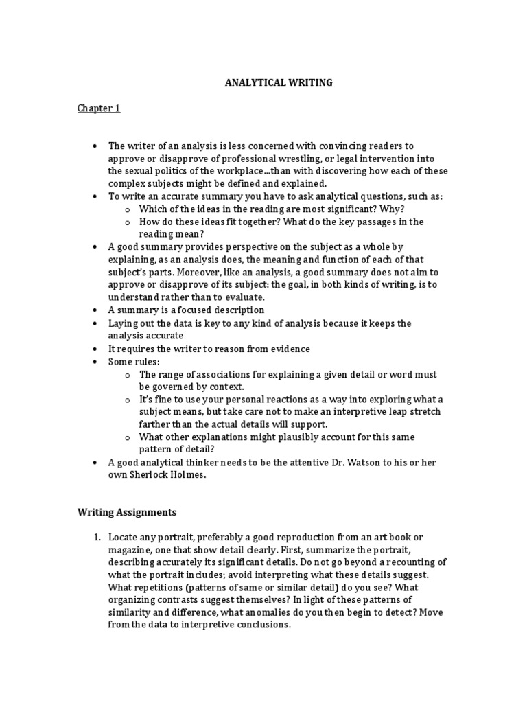 Analytical Writing | PDF | Thesis | Essays