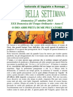 Comunità Pastorale Di Uggiate e Ronago Agenda Della Settimana XXX Tempo Ordinario 27 Ottobre