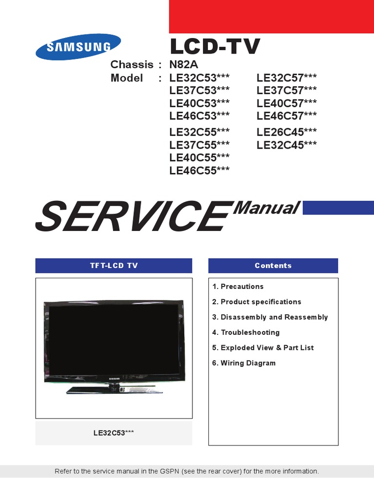 LE32C550J1W Service Manual | Electrostatic Discharge | Electrical Connector