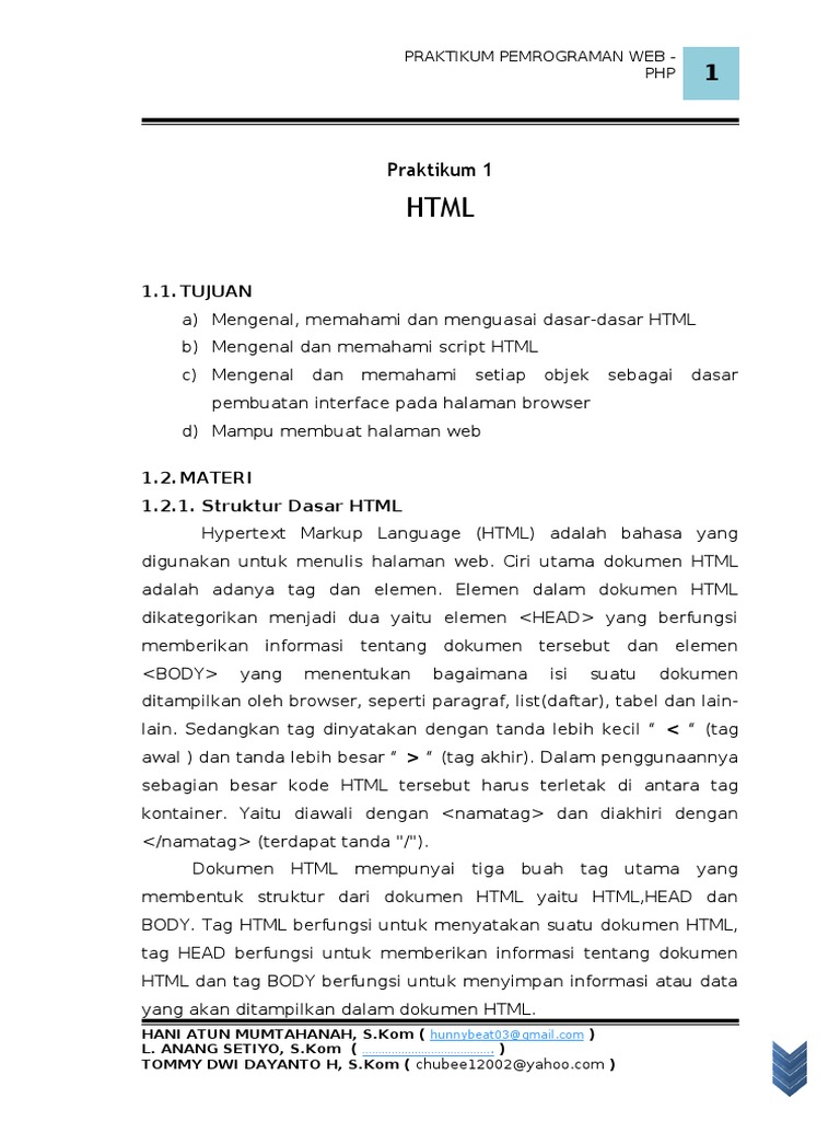 Modul Praktikum Pemrograman Web 1 Sampai 6