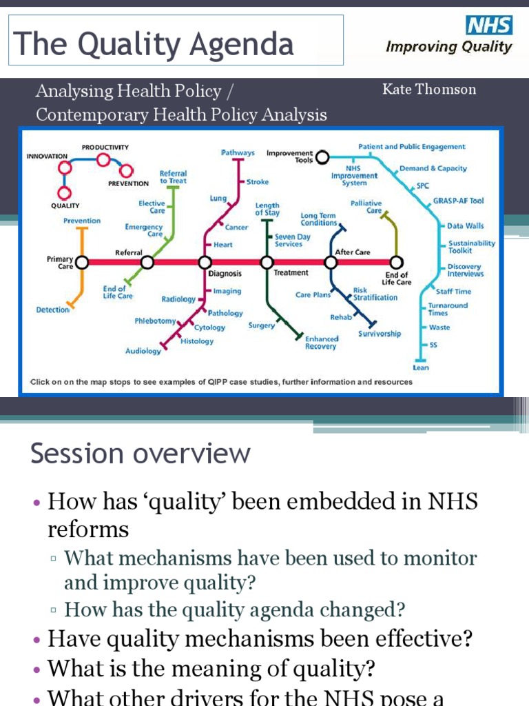 The Quality Agenda in the NHS National Health Service Health Policy