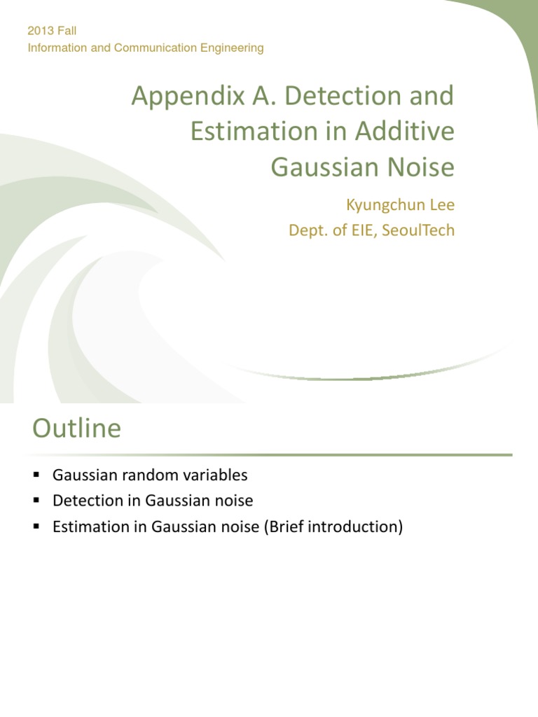 Gaussian Noise Detection and Estimation | PDF | Probability Theory ...