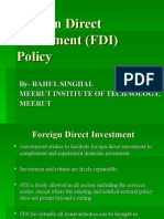 Foreign Direct Investment Policy of India