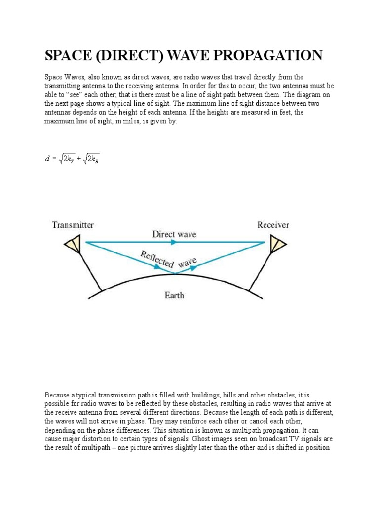 Space Wave Propagation Overview | PDF | Antenna (Radio) | Waves