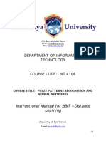 MKU Course on Fuzzy Patterns Recognition and Neural Networks