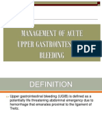 MANAGEMENT OF ACUTE UGI Bleed