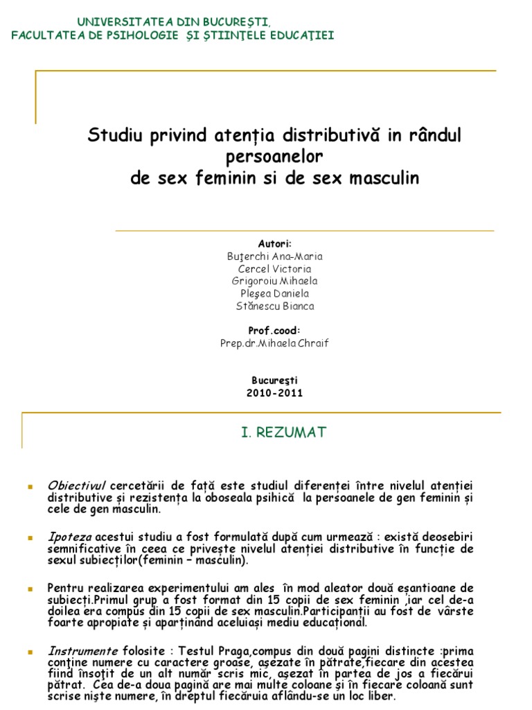 Atentia Distributiva Studiu | PDF