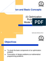 Introduction and Basic Concepts: (Ii) Optimization Problem and Model Formulation