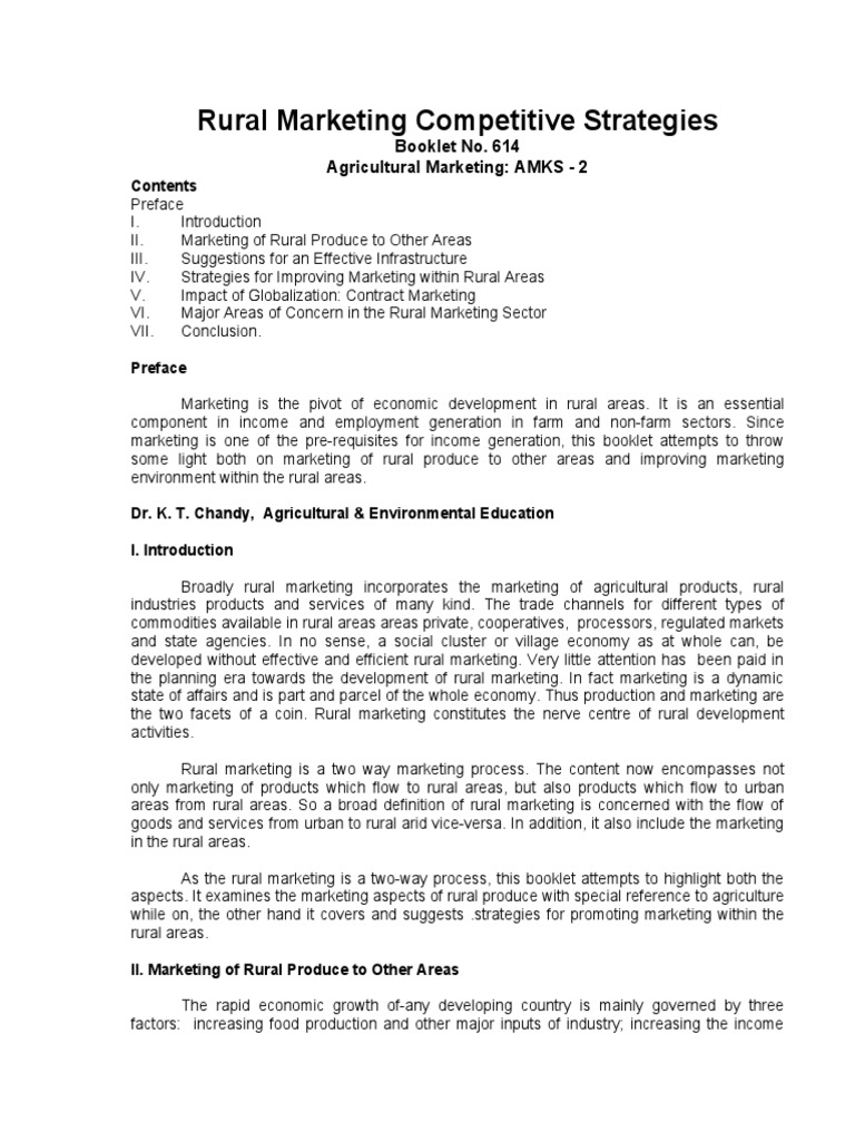 Rural Marketing Strategies Guide | PDF | Agriculture | Marketing