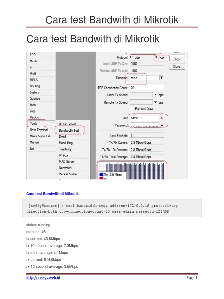 Cara Test Bandwith Di Mikrotik | PDF