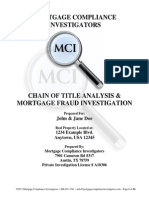 Mortgage Fraud Investigation and Chain of Title Information