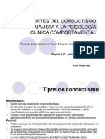 APORTES DEL CONDUCTISMO CONTEXTUALISTA A LA PSICOLOGÍA CLÍNICA COMPORTAMENTAL