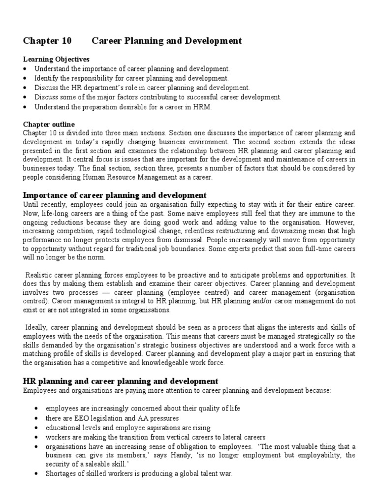 Career Planning and Development Human Resource Management Mentorship