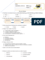 Prova Ciencias 6 Ano