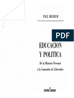 Ricoeur - Educación y política cap. 4