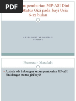 Download Hubungan pemberian MP-ASI Dini dengan Status Gizi pada proposalpptx by auliabahtiar SN180060707 doc pdf