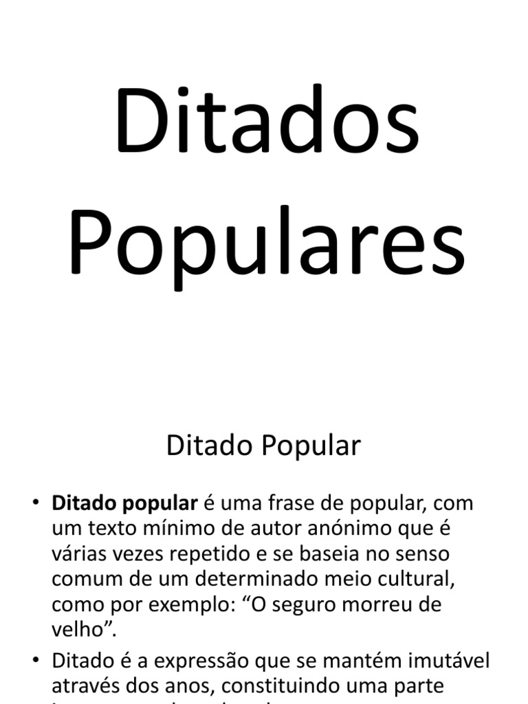 Ditados Populares Pdf Pdf