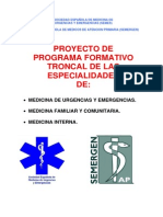 Proyecto Troncal de La Especialidad de Medicina de Urgencias y Emergencias