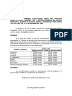 Acuerdo de 21 de Julio. Nota Corte Segundo Ejercicio