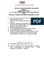 Persyaratan PMB Prodi Pulp & Kertas GLBG II