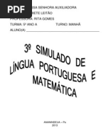 3º SIMULADO PORTUGUES E MATEMÁTICA