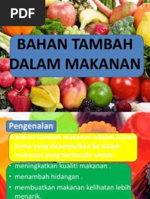Bahan Tambah Semulajadi Kimia Makanan Pdf