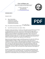 10-28-13 Memo To Council On Portland Police Fail