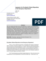 The Ethical Management of a Psychiatric Patient Disposition In The Emergency Department