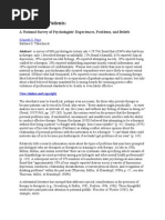 Therapists as Patients - A National Survey of Psychologists' Experiences, Problems, and Beliefs