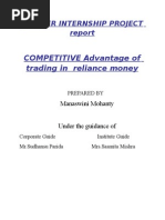 Download competitive advantage of reliance money Summer Internship Project Report by debabrats SN18011452 doc pdf