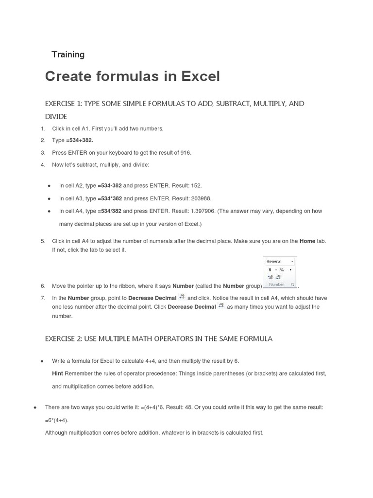 create formulas instructions.pdf Spreadsheet Formula